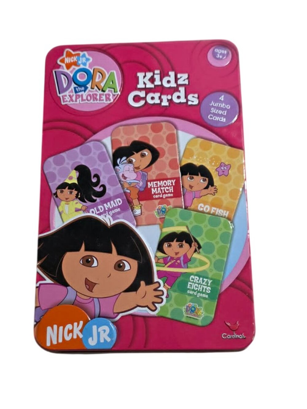 Vintage Nick Jr. Dora the Explorer Kidz Cards Jumbo 4-Game Set in Tin